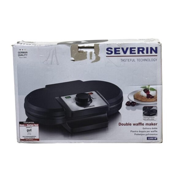 Severin Double Waffle Maker, 1200W, WA 2106, Black - Refurbished