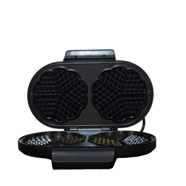 Severin Double Waffle Maker, 1200W, WA 2106, Black - Refurbished - Image 3