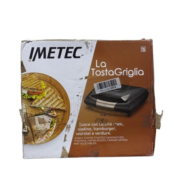 Imetec La Tostagrid Toaster, XL Strip, Non-Stick Plates, On/Off Switch, 900W - Refurbished - Image 3