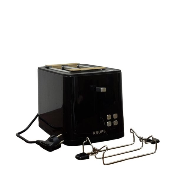 Krups Smart'n Light KH6418 Toaster, Digital Display, 7 Browning Levels, Removable Crumb Tray, Countdown, Lifting Device, Black - Refurbished - Image 3