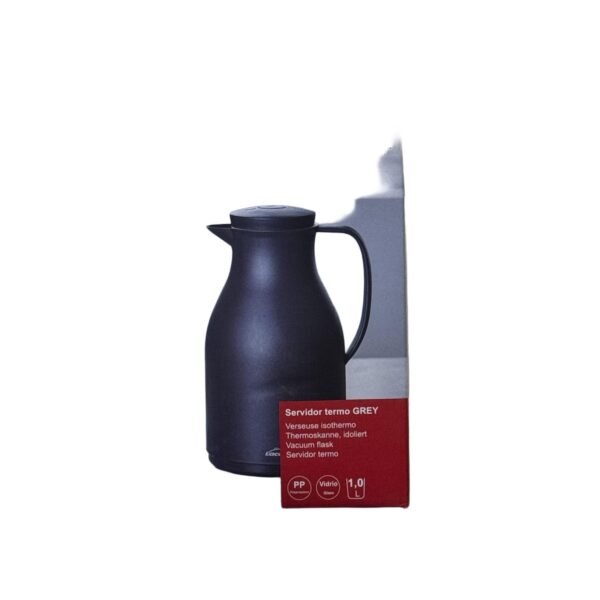 Lacor Thermos Jug, Double Wall, Glass Layer Inside, Matte Grey, 1 Liter, BPA Free, Polypropylene - Refurbished - Image 3