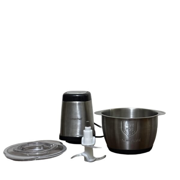 Amzchef Food Chopper, Electric Meat Chopper, 1.8L Glass Bowl, 4 Stainless Steel Blades, 350W Food Processor - Refurbished - Image 2