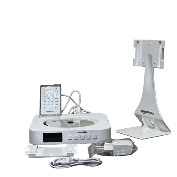 Amazon Basics Portable CD Player, Stereo, Wall Mount, Remote, White - Refurbished