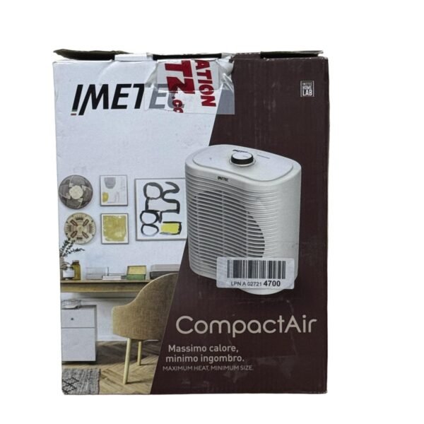 Imetec Compact Air Fan Heater, 2000 W, Built-in Handle, Adjustable Temperature, Anti-frost, Overheat Protection - Refurbished