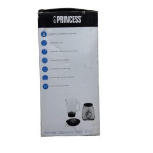 Princess Blender, 4 Speed Levels, Pulse Function, 6 Blades, 1000 Watt, 1.5 Litre Glass Jug, Stainless Steel - Refurbished