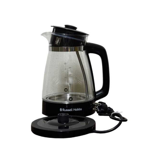 Russell Hobbs Classic Glass Kettle, 1.7L, 2400W, Blue LED, Quick Boil, Removable Lid, 360° Base - Refurbished - Image 3