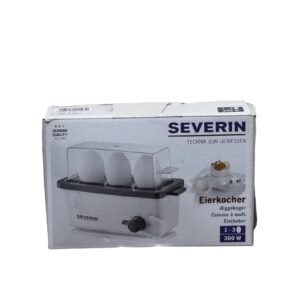 Severin Egg Cooker, 3 Eggs, Electronic Timer, Measuring Cup, Egg Piercer, White/Gray, 300 W, EK 3161 - Refurbished