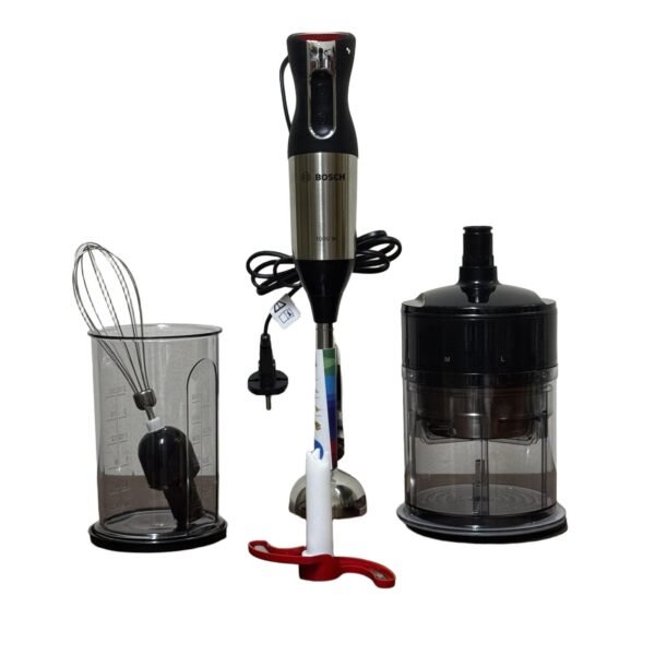 Bosch Ergomixx Style Ms6cm6166 Hand Blender, Stainless Steel, Mixing Cup, Whisk, Variochopper, 4-Blade Knife, 1000 W - Refurbished - Image 2