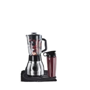Russell Hobbs Stand Mixer, Glass Steel 2-in-1, To-go Mug & Lid, 1.5L Glass Container, 0.8 HP Motor, Smoothie Maker - Refurbished