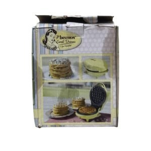 Bestron AMW500V Mini Waffle Maker, Classic Waffles, Non-Stick, Retro Design, 550 Watt, Yellow - Refurbished